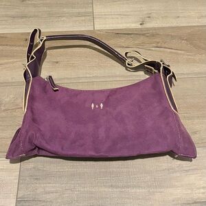 Vegan Suede Leather Hobo Bag Purple